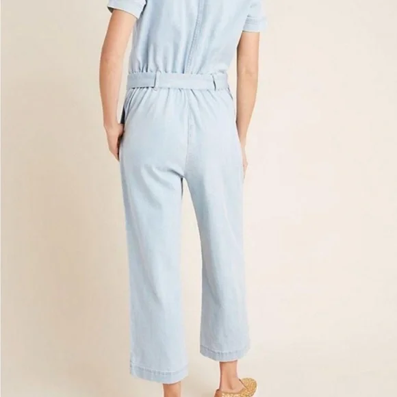 Ella Moss light denim wide leg jumpsuit